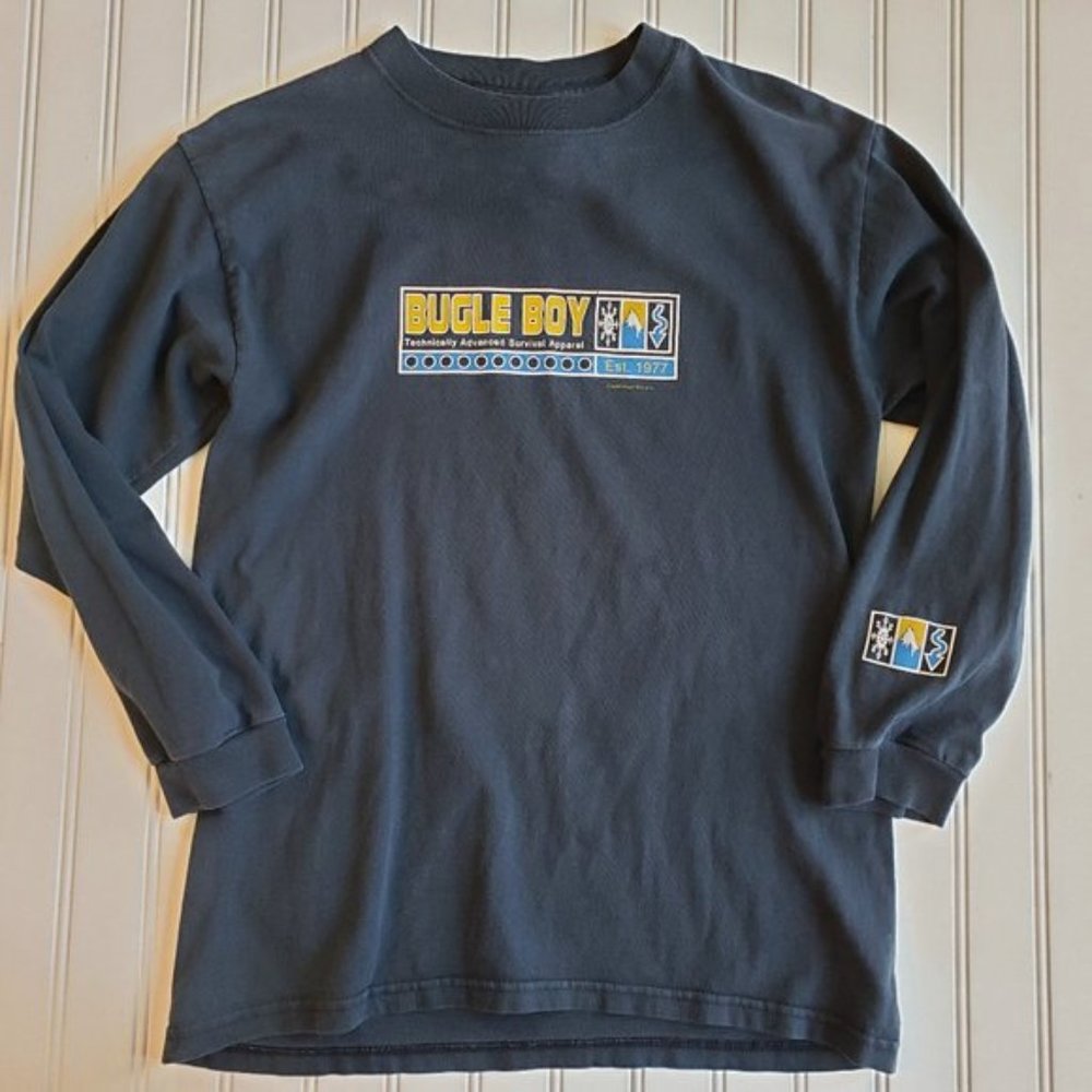 Bugle Boy Long Sleeve Navy Blue Tee